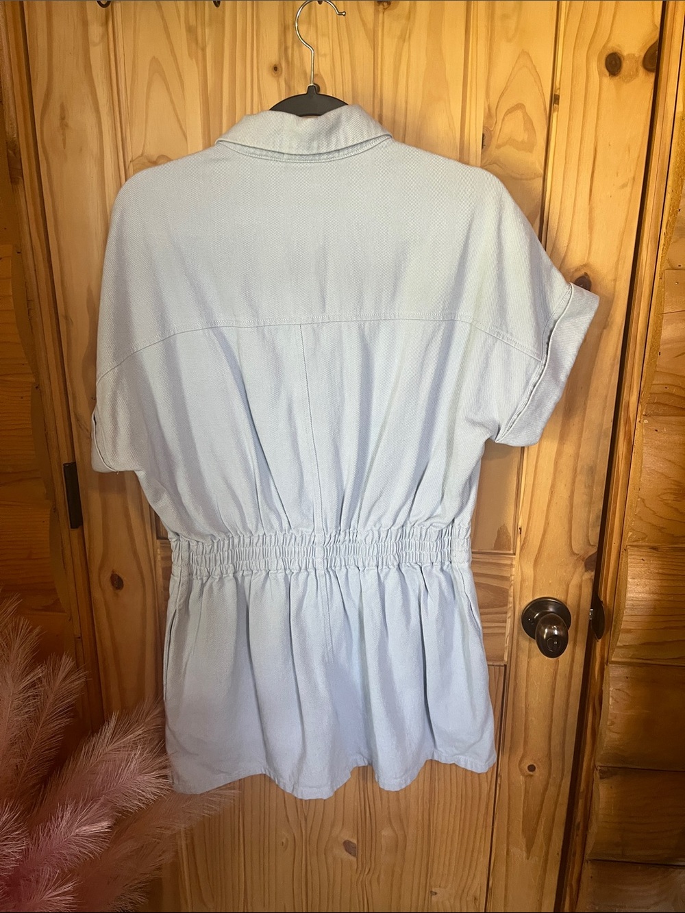TALULAH Light Blue Denim Short Sleeve Romper - Picture 5 of 7